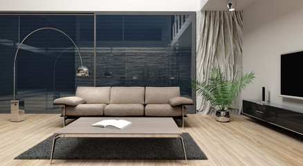 Home interior, Living room-3D rendering