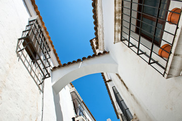 Obraz premium White Andalusia style street in Poble Espanyol