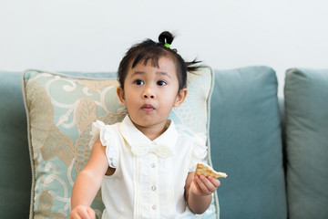 Girl having her snack