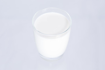 Milk in the glass.
