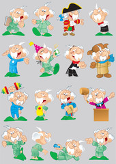 poses and images of cartoon grandfather