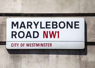 Marylebone Road Street Sign in London