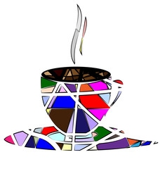 Naklejki  abstrakcyjna filiżanka herbaty