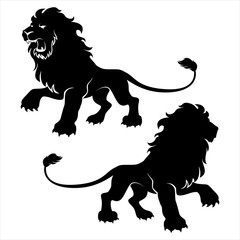 Fototapeta premium Two lion figure symbols