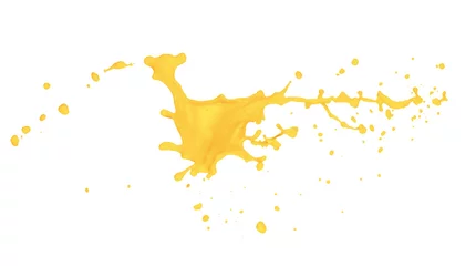 Foto op Plexiglas Sap sinaasappelsap splash geïsoleerd op de witte achtergrond