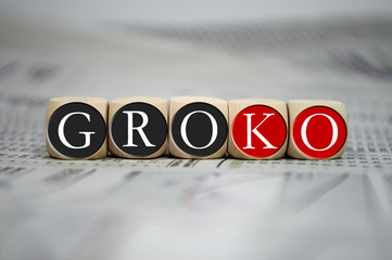 Würfel mit GROKO Große Koalition