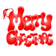 Merry Christmas text isolated on white