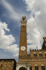 Obraz premium details historic buildings of Siena, the tower