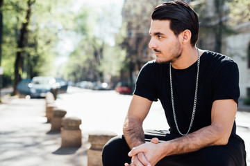 Young italian boy posing
