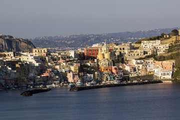 Fototapeta premium Marina della Corricella in Procida in Italy
