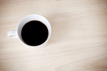 Cup of coffee, Espresso on wooden table,top view