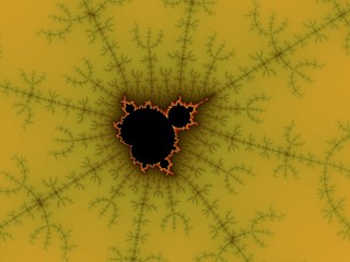 Decorative fractal Mandelbrot in a olive colors