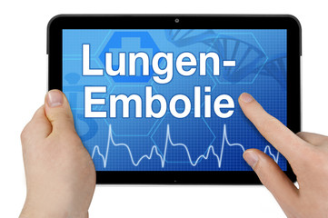 Tablet mit Touchscreen Interface und Lungenembolie