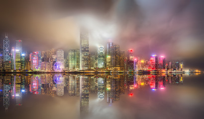 Obraz premium Panorama of Hong Kong and Financial district