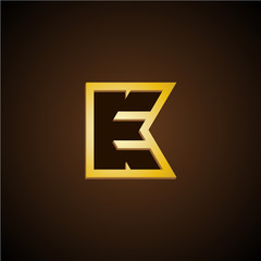 E and K letters monogram