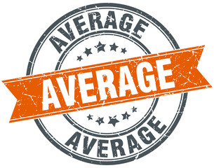 average round orange grungy vintage isolated stamp