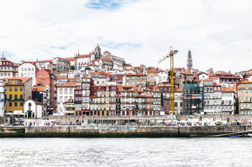 Ribeira Quarter, Valley Douro, traditional sight, UNESCO World Heriatge site. View from the River Douro, one of the major rivers of the Iberian Peninsula (2157 m)