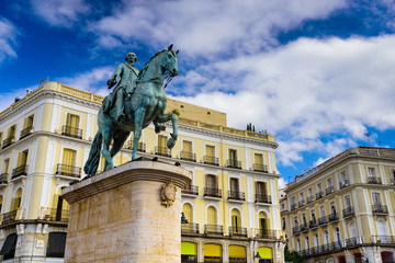 Fototapeta na wymiar Puerta del Sol in Madrid, Spain.