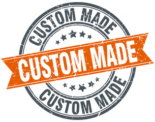 custom made round orange grungy vintage isolated stamp