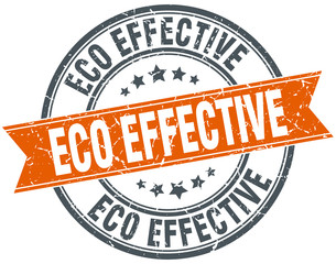 eco effective round orange grungy vintage isolated stamp