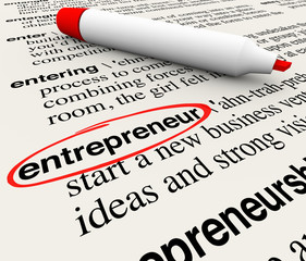 Obraz premium Entrepreneur Dictionary Definition Business Startup Leader Visio