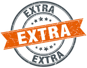 extra round orange grungy vintage isolated stamp