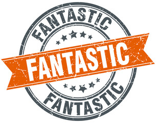 fantastic round orange grungy vintage isolated stamp