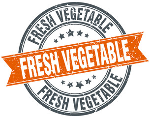 fresh vegetable round orange grungy vintage isolated stamp