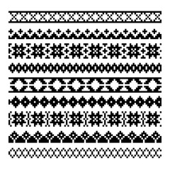 set of nine ethnic geometric decorative elements design