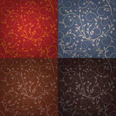 4 abstract floral vector graphic seamless background