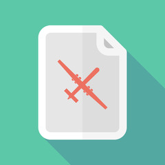 Obraz premium Long shadow document icon with a war drone