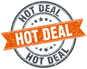 hot deal round orange grungy vintage isolated stamp