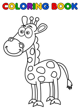 smiling giraffe for coloring