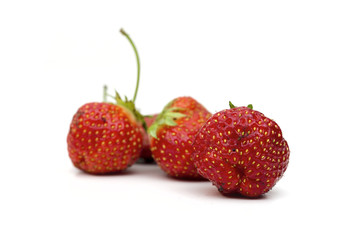 strawberries on the white background