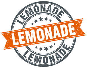 lemonade round orange grungy vintage isolated stamp