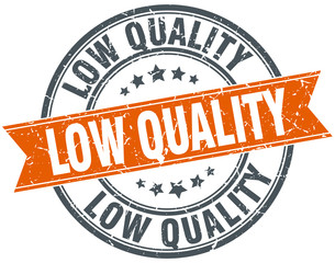 low quality round orange grungy vintage isolated stamp