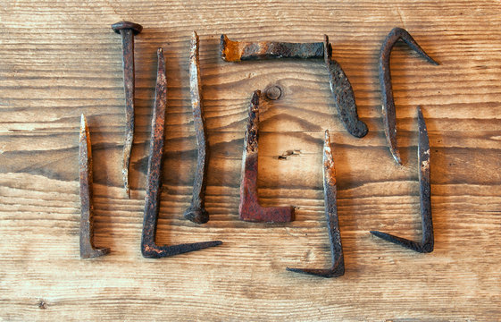 Rusty old nails