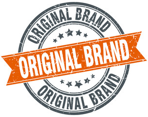 original brand round orange grungy vintage isolated stamp