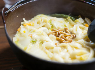 closeup japanese ramen noodle