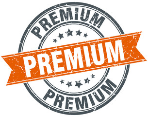 premium round orange grungy vintage isolated stamp