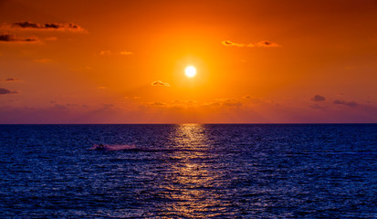 Beautiful sunset. Nice sunset.  sunrise in the sea.