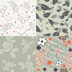 Abstract floral vector graphic seamless background