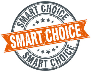 smart choice round orange grungy vintage isolated stamp