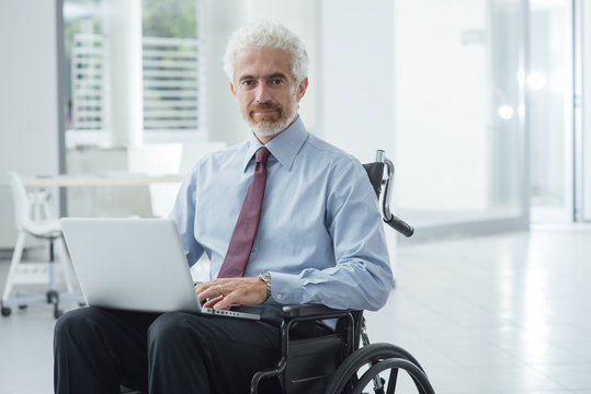 Businessman overcoming disability