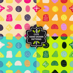 Vector seamless simple pattern set.