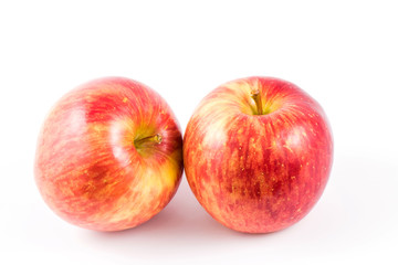 Fototapeta na wymiar Two red apple on white background