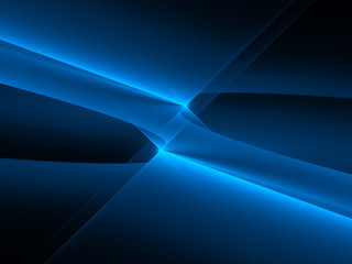Naklejka premium Niebieskie świecące linie technologii w przestrzeni