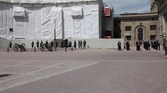 schwedische Leibgarde bei der Wachabl&ouml;sung in Stockholm, 