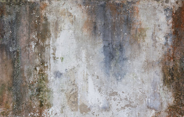 Naklejka premium Old ruined and staind grungy wall texture