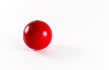 Closeup of a Red Wooden Ball